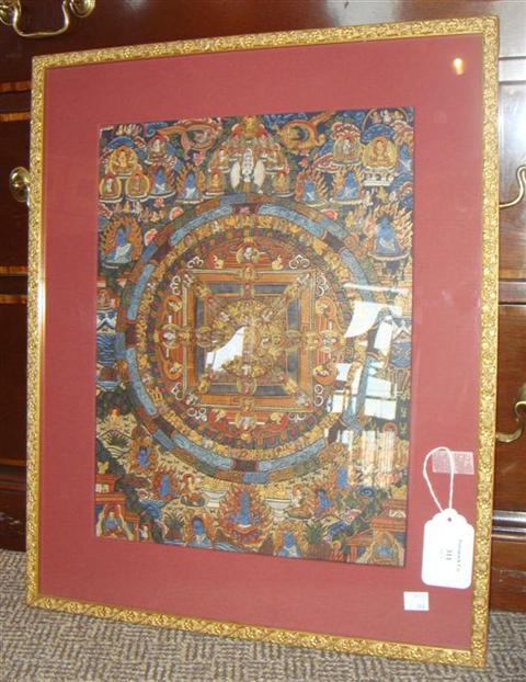 Appraisal: TIBETAN MANDELA x in Framed Provenance ANTIQUE CONTEMPORARY LEASING INC