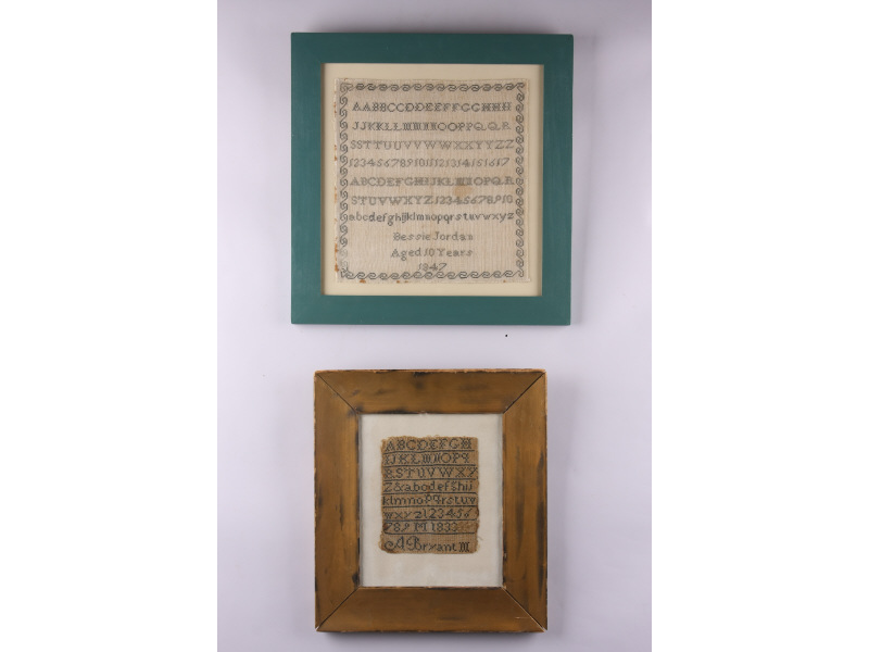 Appraisal: Two American Samplers th c Possibly MA the first completed