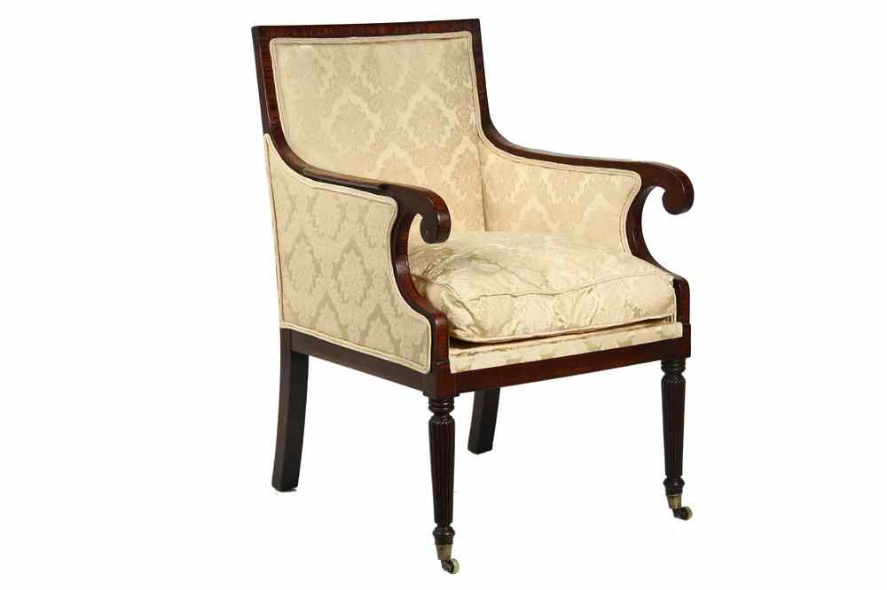 Appraisal: LOLLING CHAIR - Ca - fine Sheraton mahogany lolling chair