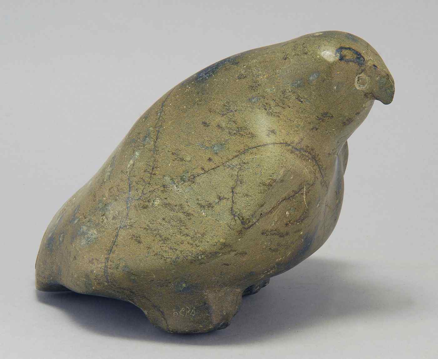 Appraisal: INUIT STONE CARVED FIGURE OF AN OWLCanada Eskimo Art'' igloo