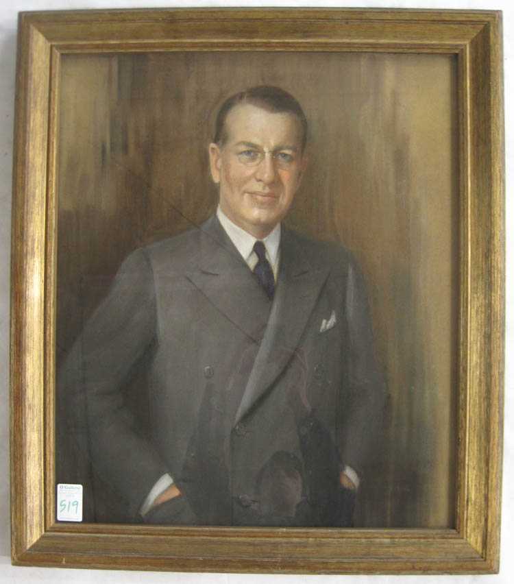 Appraisal: PORTRAIT OF A MAN IN A BUSINESS SUIT PASTEL ON