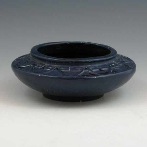 Appraisal: Arts Crafts bowl with carved design in dark blue matte