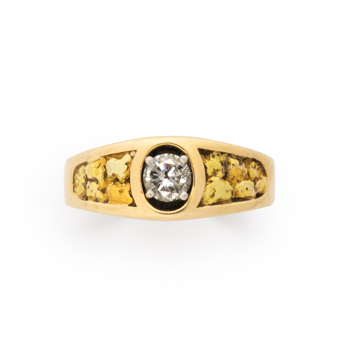 Appraisal: A DIAMOND AND FOURTEEN KARAT GOLD RING A diamond and