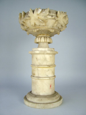 Appraisal: An early th century Italian alabaster pedestal urn on a