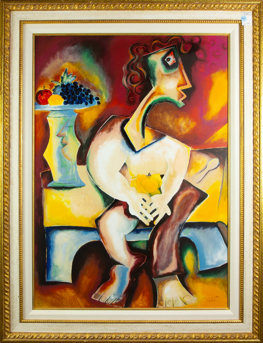 Appraisal: PRINT ALEXANDRA NECHITA Alexandra Nechita American Romanian b Cubist Figure