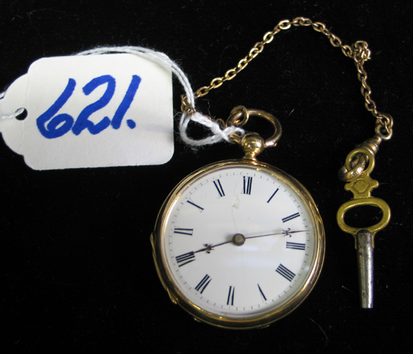 Appraisal: A SOLID K GOLD FRENCH POCKET WATCH by Huit Rubis