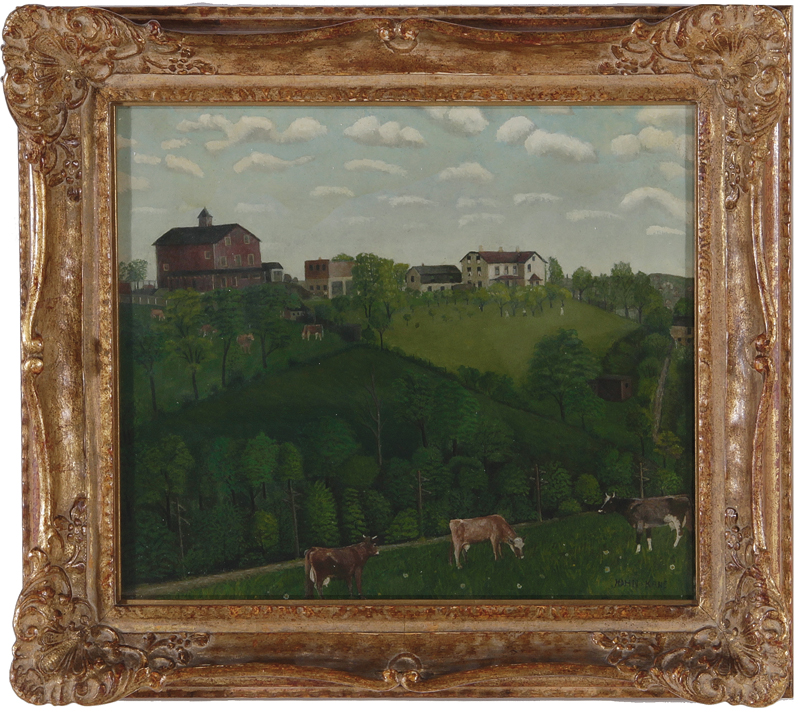 Appraisal: John Kane Pennsylvania - SQUIRREL HILL FARM double-sided painting oil