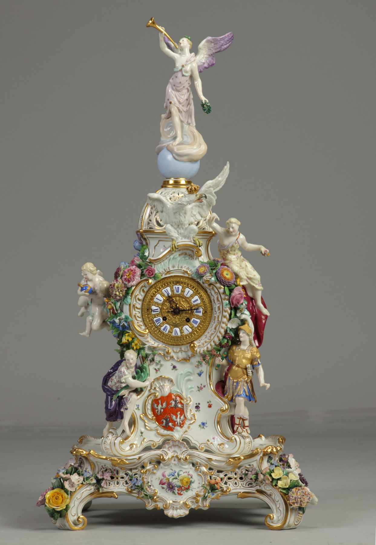 Appraisal: Fine Rare th Cent Meissen Monumental Figural Shelf Clock th