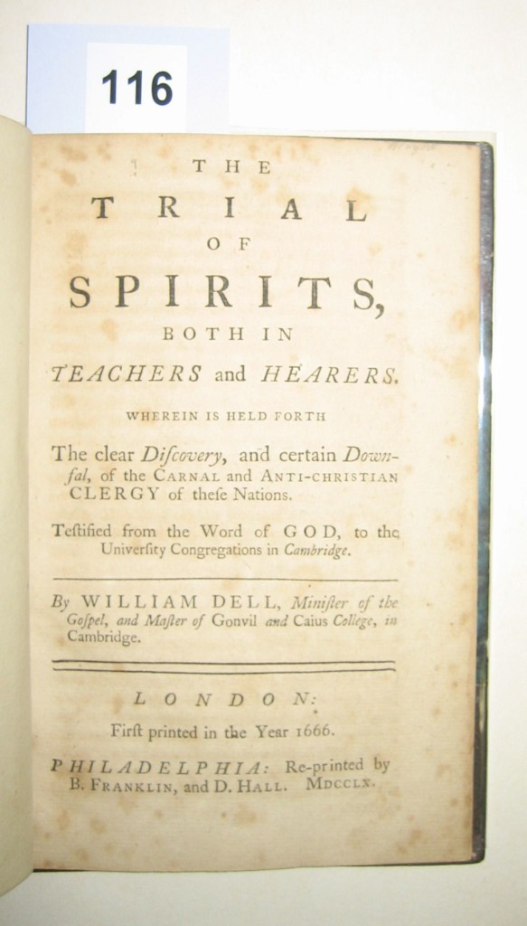 Appraisal: FRANKLIN IMPRINT EARLY AMERICAN IMPRINT Dell William The Trial of