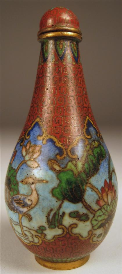 Appraisal: Chinese cloisonne snuff bottle late Qing dynasty