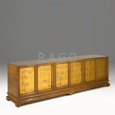 Appraisal: RENZO RUTILLI JOHNSON FURNITURE CO Five-door cabinet Grand Rapids MI