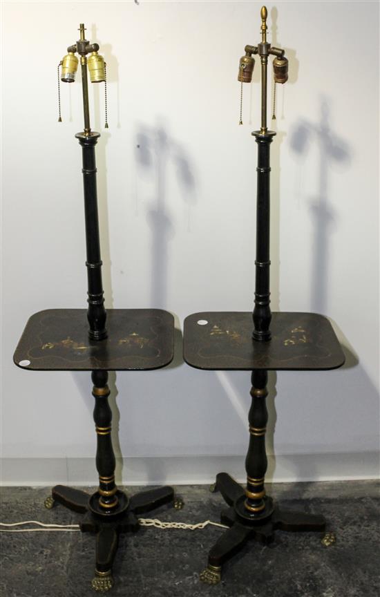 Appraisal: Sale Lot A Pair of Regency Style Floor Lamps Height