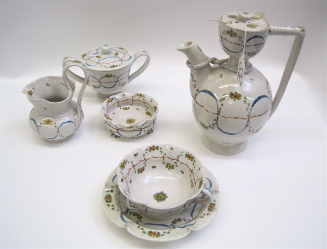 Appraisal: SIXTEEN PIECE CANTAGALLI FAINCE TEA SET includes teacups saucers teapot