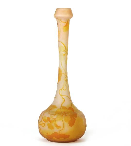 Appraisal: A Gall cameo glass Nasturtium vase circa signed Gall in