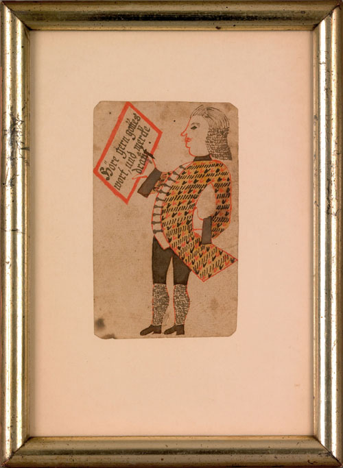 Appraisal: Southeastern Pennsylvania watercolor bookplate ca depicting a gentleman in a