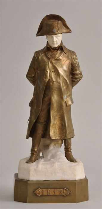 Appraisal: FRENCH IVORY AND MARBLE-MOUNTED GILT-BRONZE FIGURE OF NAPOLEON THE GENERAL