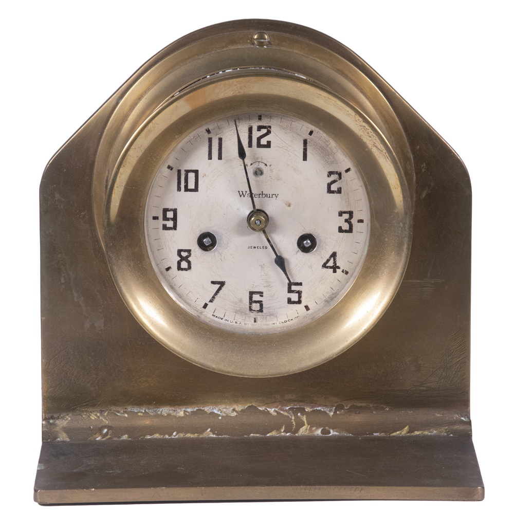 Appraisal: WATERBURY SHIP'S BELL CLOCK Brass Cased Clock by Waterbury Clock