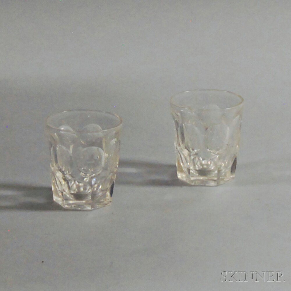 Appraisal: Pair of Colorless Pattern Glass Union Tumblers th century after