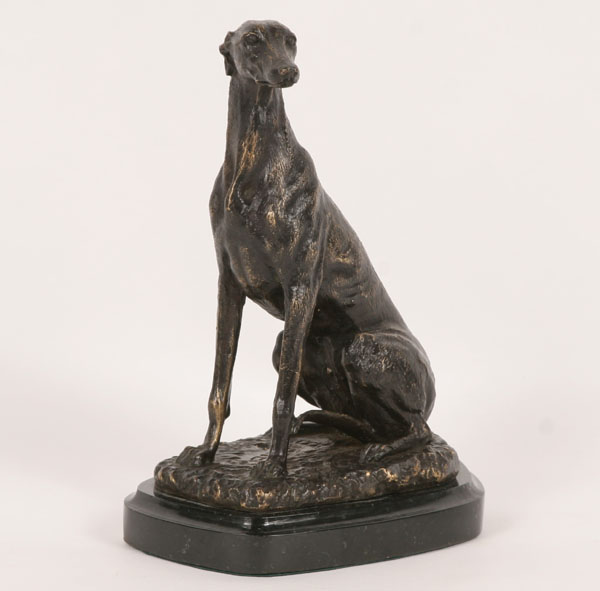 Appraisal: Bronze figure of a whippet dog signed Barrie on base