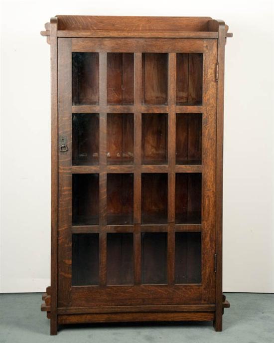 Appraisal: L J G Stickley Oak Arts Crafts Bookcase single glazed