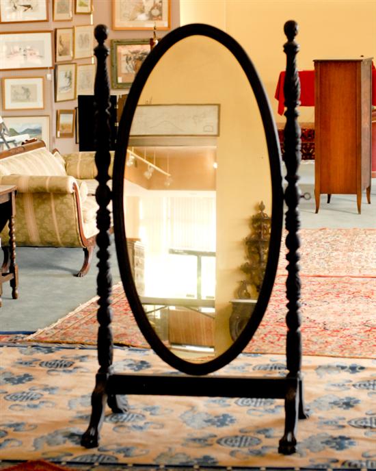 Appraisal: A Centennial Mahogany Cheval Mirror with and old alligatored finish