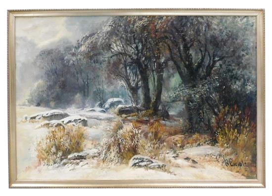 Appraisal: Valentin Sergeevich Slonov Russian b First Snow oil on canvas