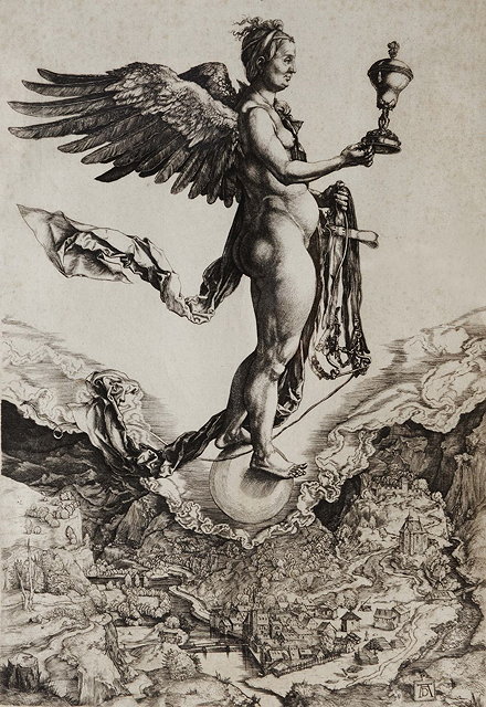 Appraisal: AFTER ALBRECHT DURER'Nemesis' heliogravure by Armand Durand x cm