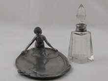 Appraisal: An Art Nouveau pewter tray x cm WMF mark to