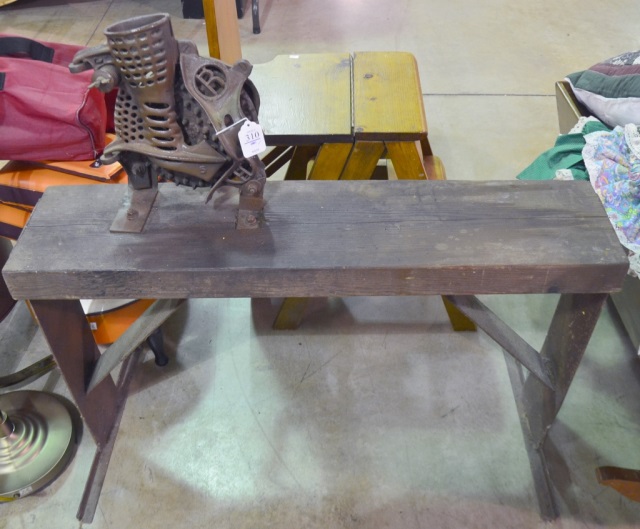 Appraisal: Handcranked Corn ShellerMounted on wood and metal bench