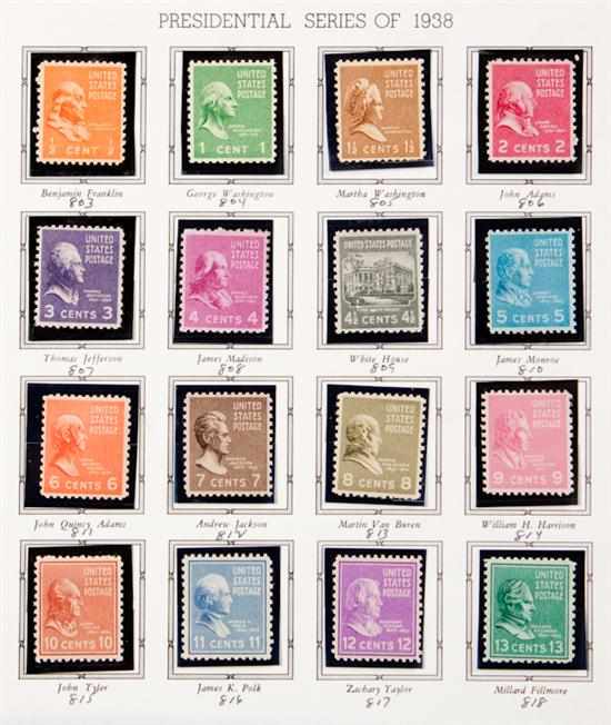 Appraisal: Selection of definitive stamps from the Presidential Series of Scott