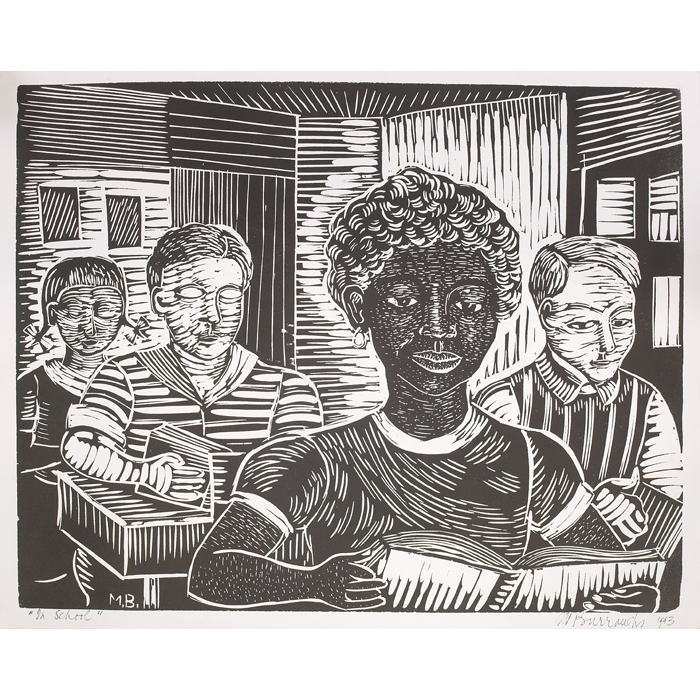 Appraisal: Margaret Taylor Goss Burroughs In School c linoleum cut