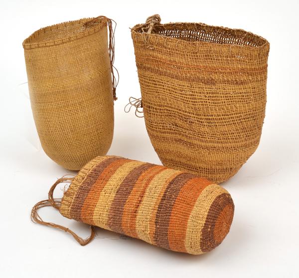 Appraisal: RUTH DJAMBALULU BORN TH CENTURY Group of Three Baskets Arnhem