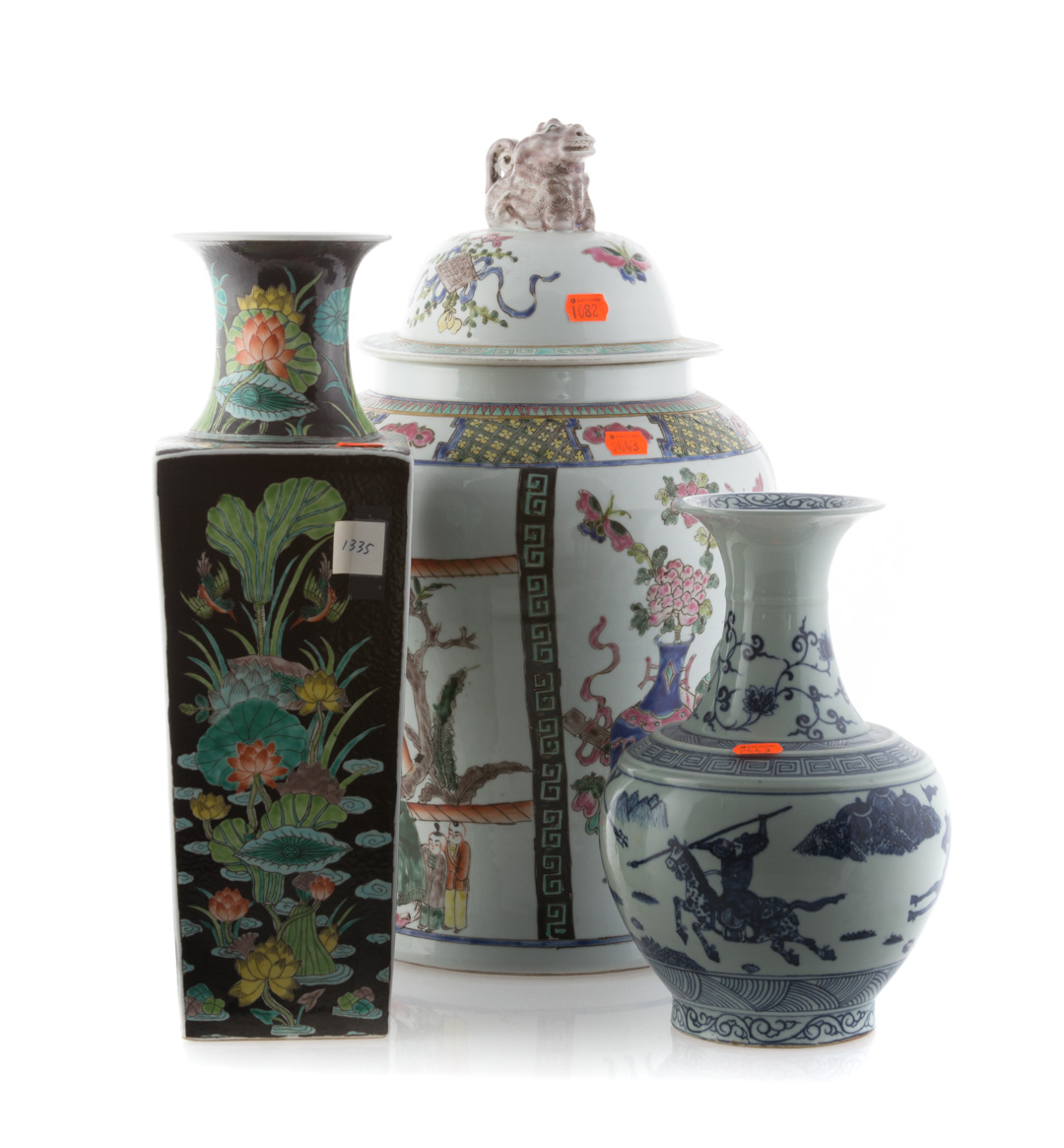 Appraisal: Six oriental style vases