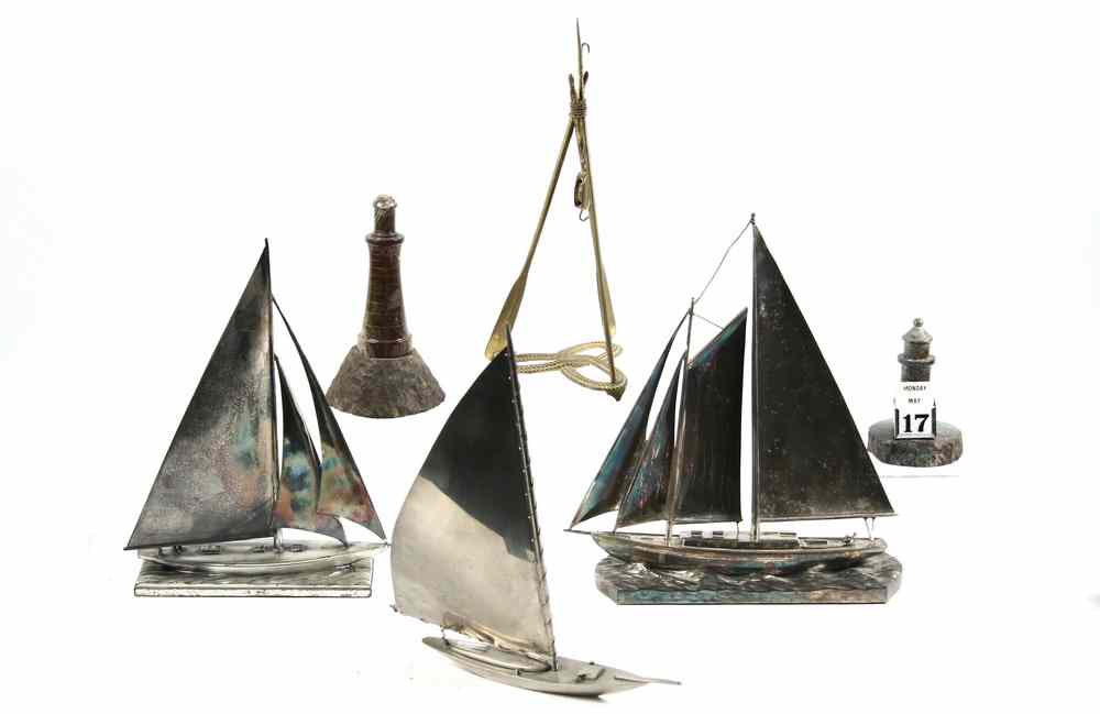 Appraisal: NAUTICAL THEMED MODELS - Including three Custom Silverplate Models of