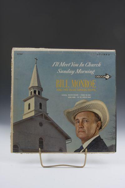 Appraisal: Autographed Bill Monroe Record Album I'll Meet You in Church