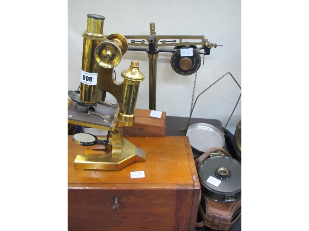 Appraisal: Tray lot of instruments - microscope scales etc