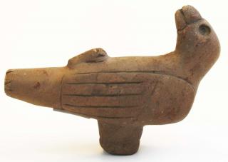 Appraisal: terra cotta bird effigy pipe Pike Colorado length terra cotta