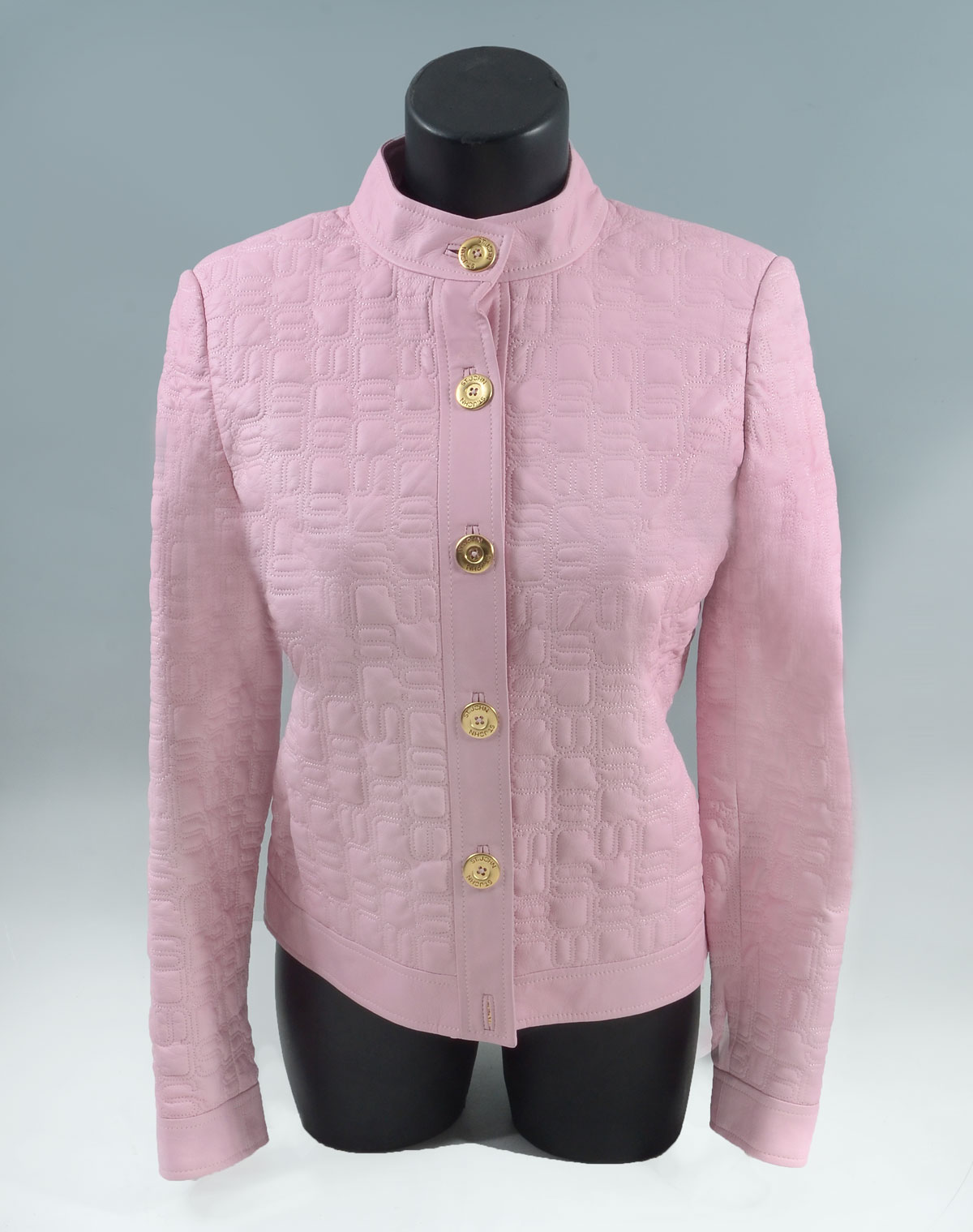 Appraisal: NEVER WORN PINK LEATHER-PINK JACKET ST JOHN Gorgeous pink leather