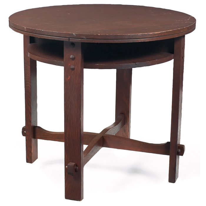 Appraisal: Michigan Chair Company game table circular top over a lower