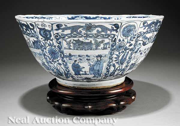 Appraisal: A Chinese Export Blue and White Porcelain Bowl the interior