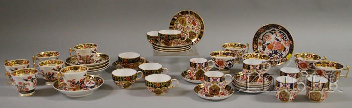 Appraisal: Forty-one Pieces of English Gilt and Hand-painted Porcelain Coffee and