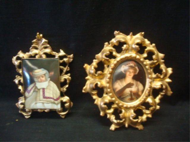 Appraisal: KPM Style Porcelain Plaques in Gilt Frames One of baby