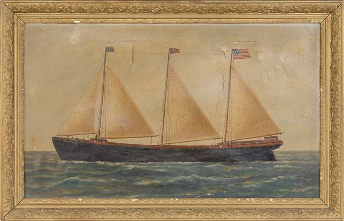 Appraisal: SAMUEL FINLEY MORSE BADGER American - SHIP PORTRAIT OF THE