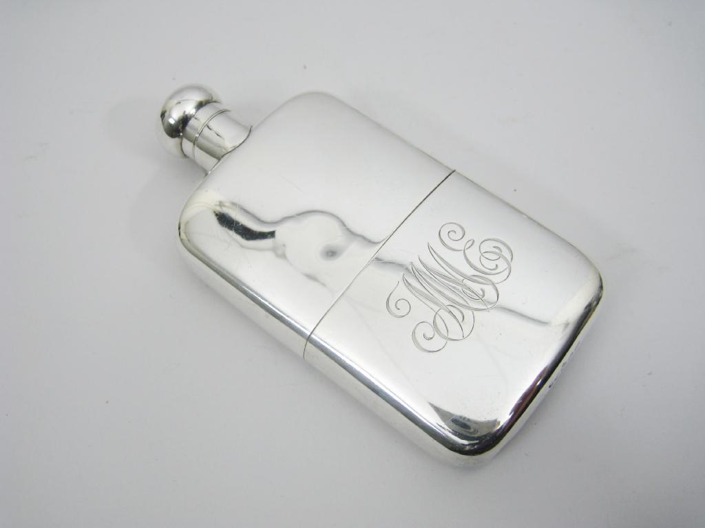 Appraisal: A Victorian Hip Flask engraved initials London