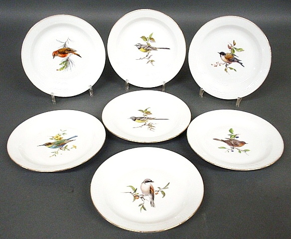 Appraisal: - Set of seven colorful Meissen porcelain bird plates dia