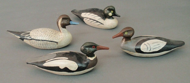 Appraisal: Four carved ducks signed Pat Porterfield Holtwood PA l