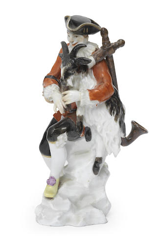 Appraisal: A Meissen figure of bagpipe player circa Modelled by J