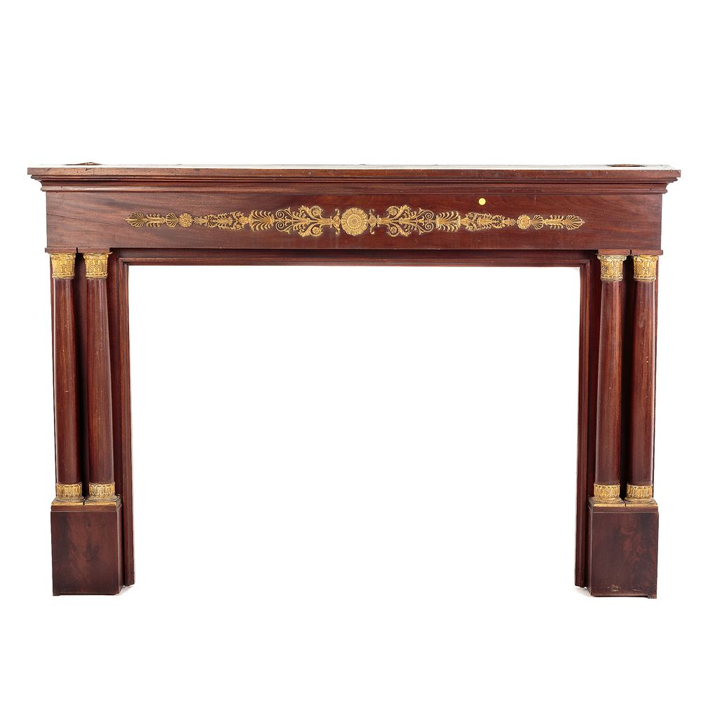 Appraisal: American Classical Style Mahogany Mantel Late th century with column