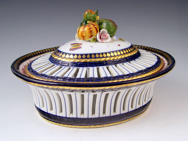 Appraisal: SEVRES FRENCH PORCELAIN POTPOURRI Reticulated body and lid the lid