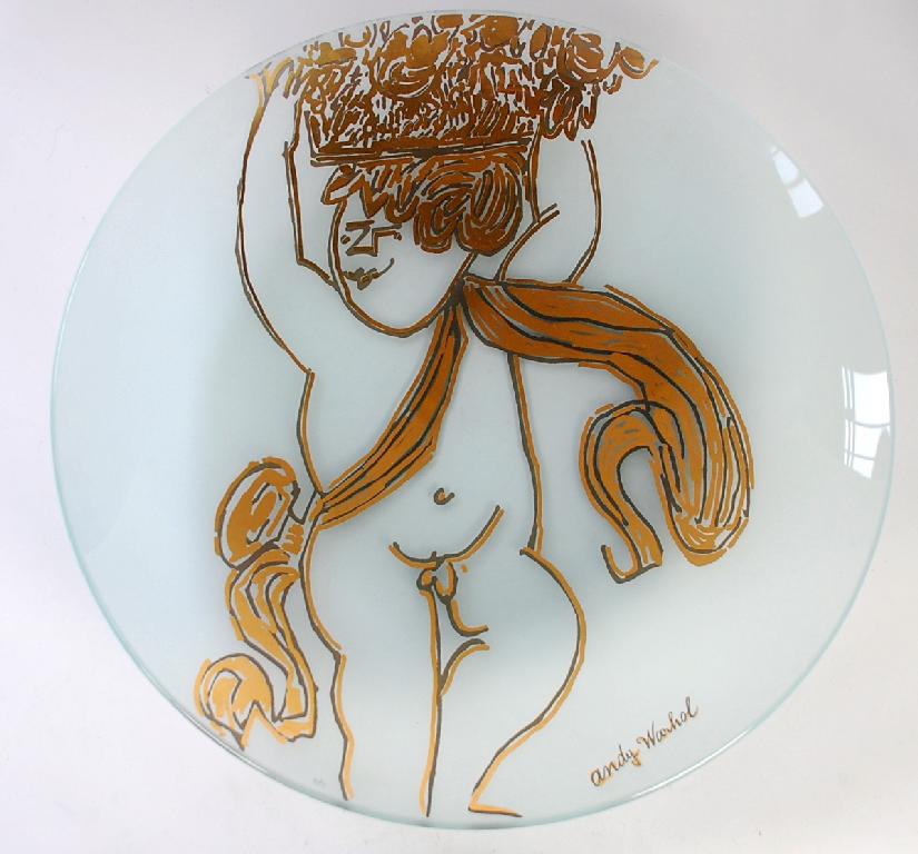 Appraisal: MODERN ROSENTHAL STUDIO LINE ANDY WARHOL 'CHERUB' LARGE PRINTED FROSTED